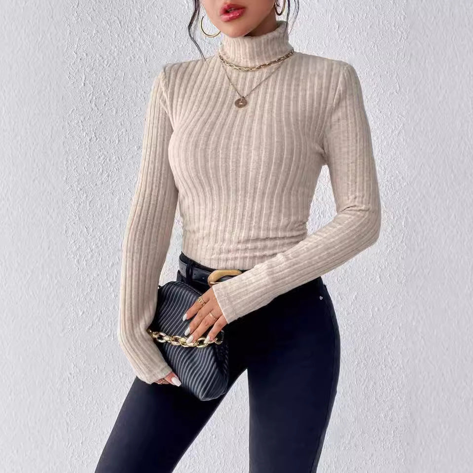 women v neck knitted sweater long sleeve top