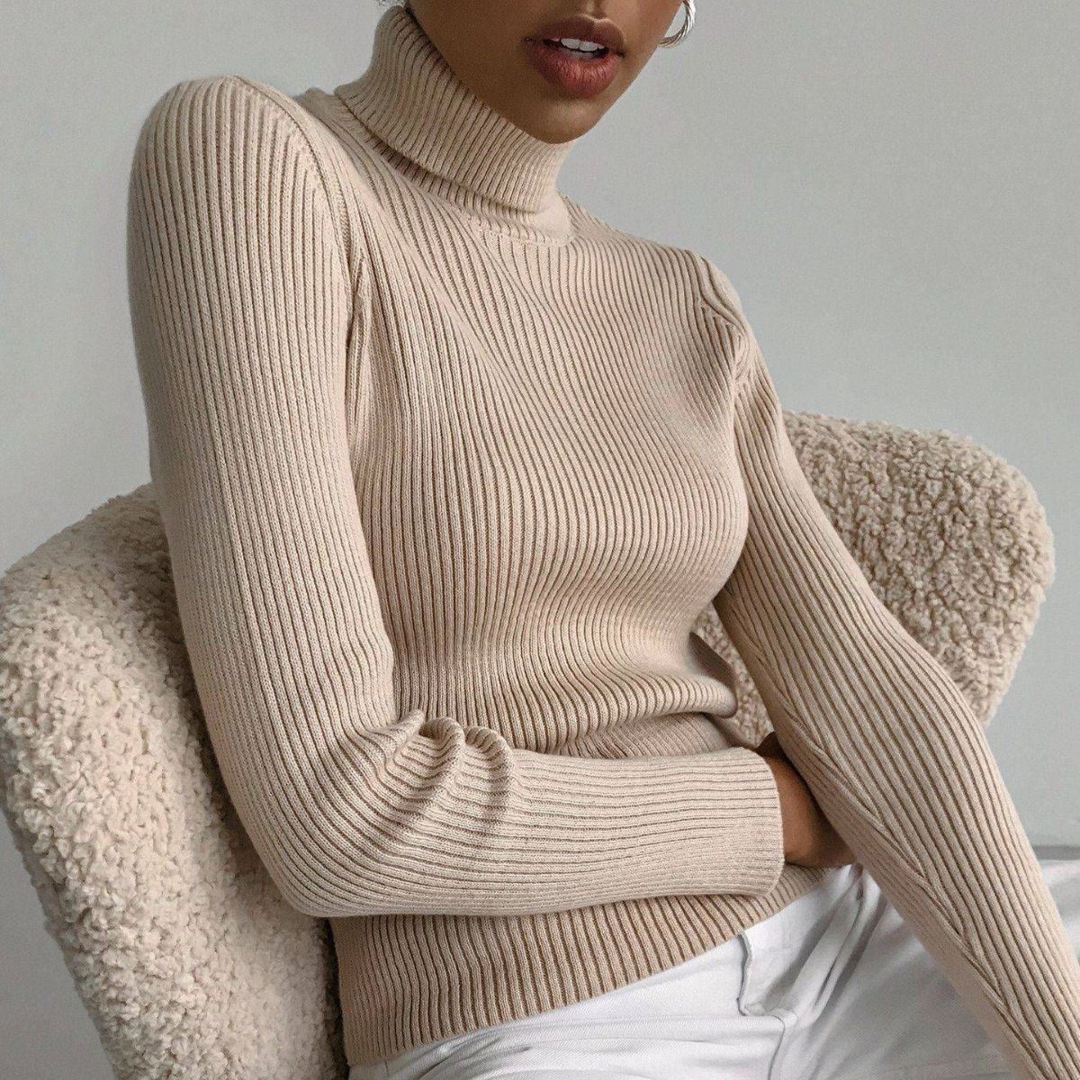 women turtleneck sweater soft stylish fashion top