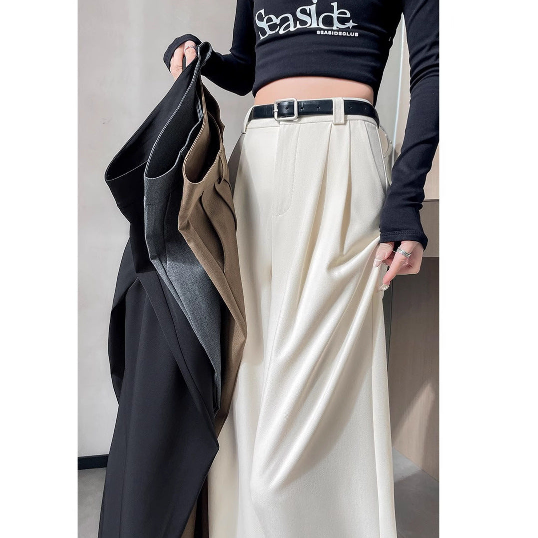 2025 Spring/Summer High-End Flowy Suit Pants for Women