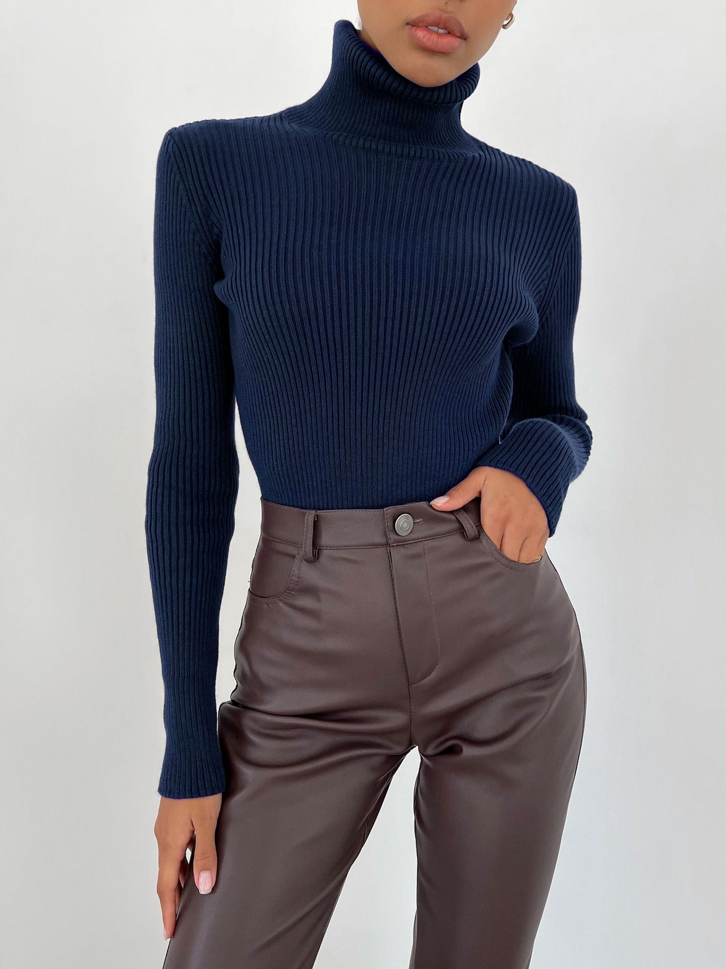 women turtleneck sweater soft stylish fashion top
