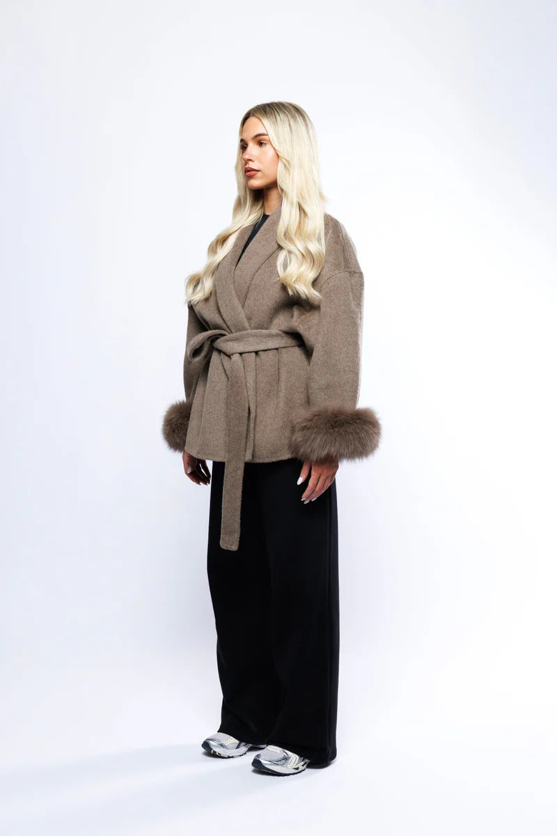 Plus Size Woolen Overcoat – Elegant Fashion Style