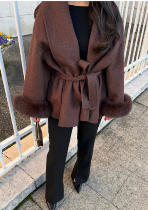 Plus Size Woolen Overcoat – Elegant Fashion Style