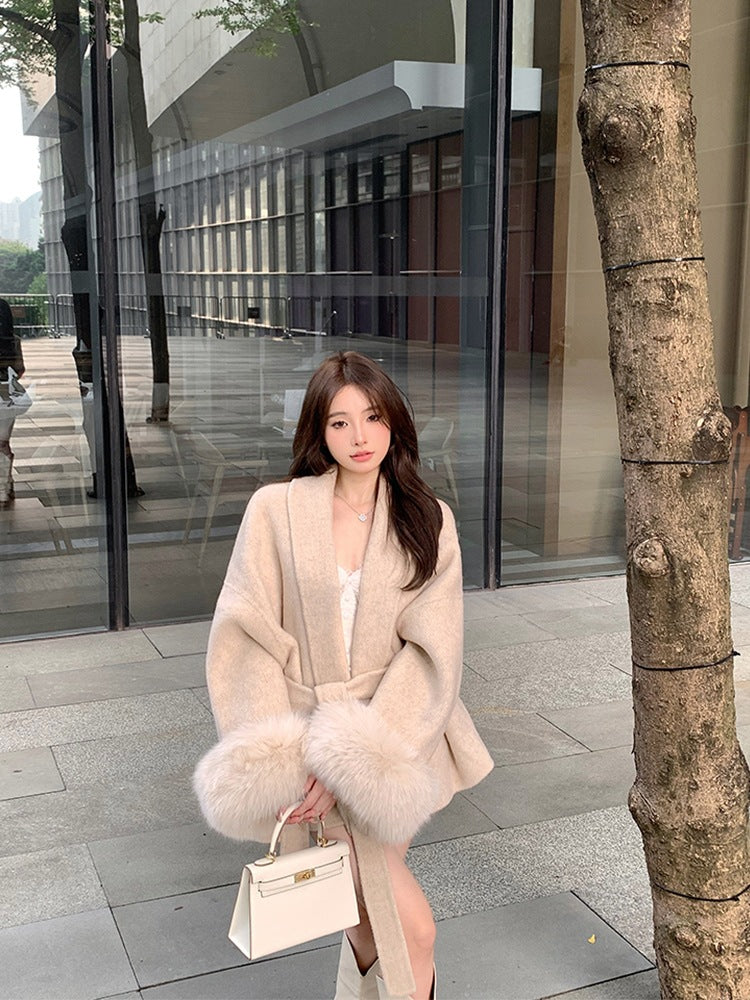 Plus Size Woolen Overcoat – Elegant Fashion Style