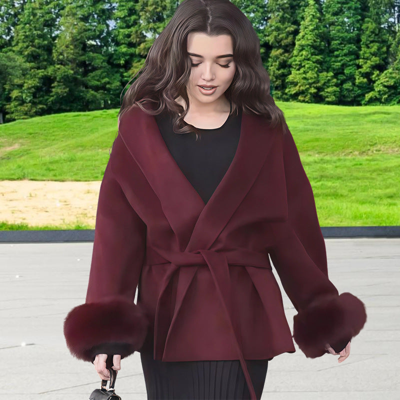 Plus Size Woolen Overcoat – Elegant Fashion Style