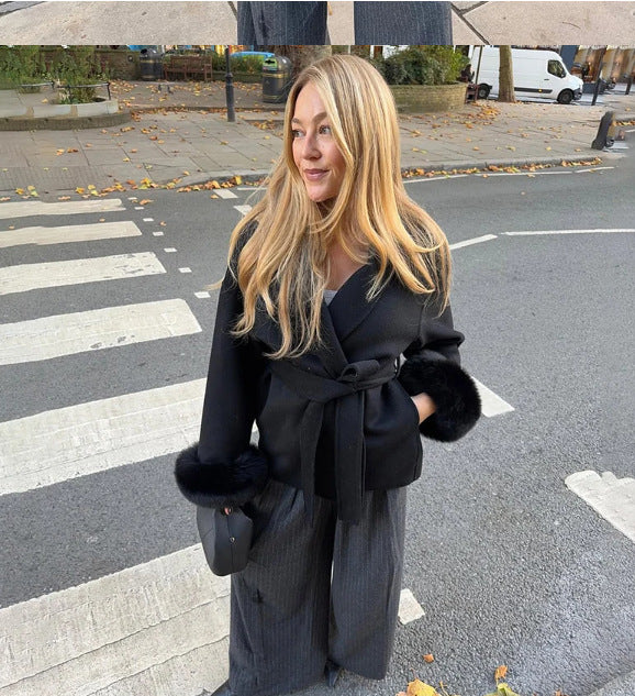 Plus Size Woolen Overcoat – Elegant Fashion Style