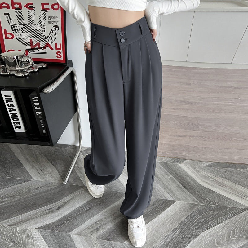 women wide leg suit pants high waist loose trousers