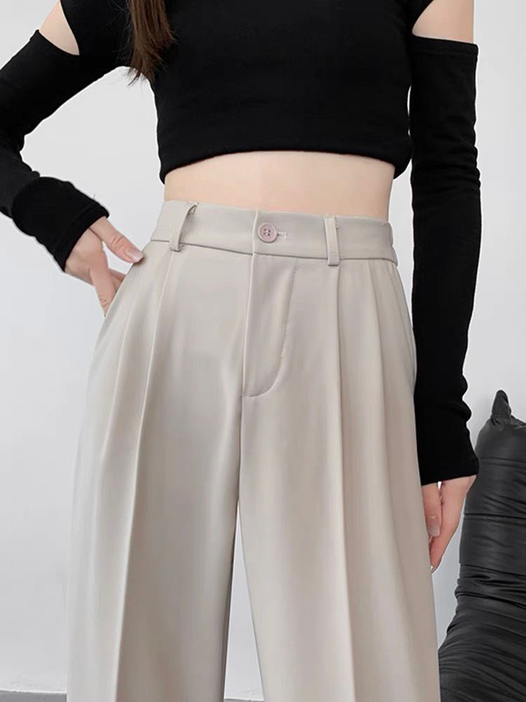 High-Grade Wide Leg Suit Pants – Loose High Waist Straight-Leg