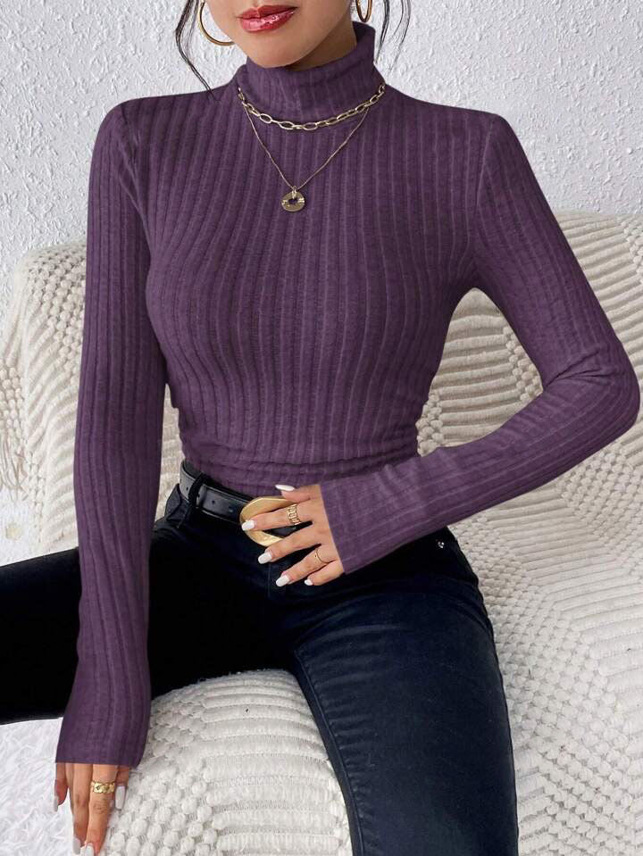 women v neck knitted sweater long sleeve top