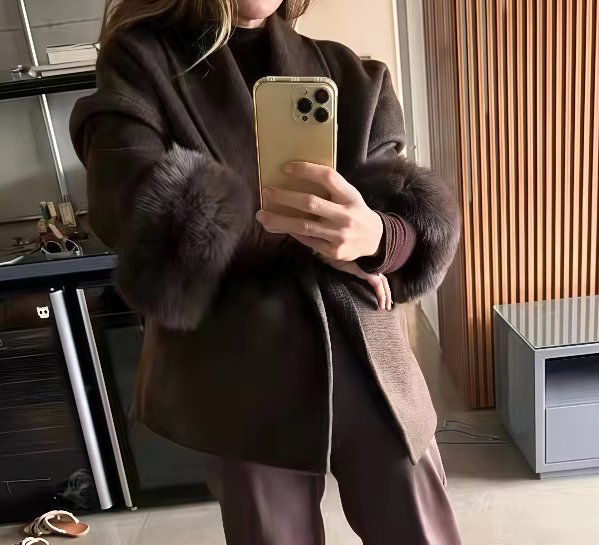 Plus Size Woolen Overcoat – Elegant Fashion Style