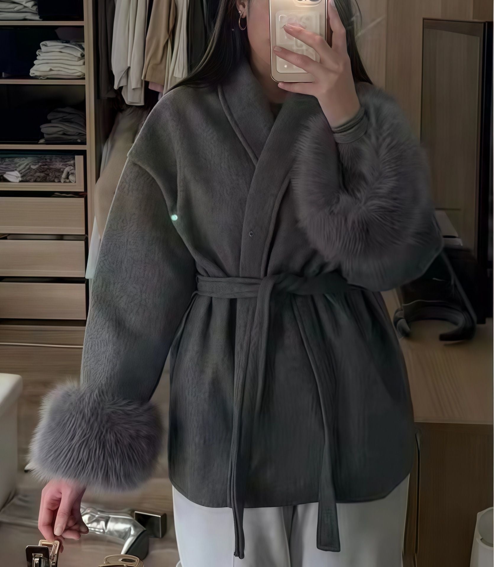 Plus Size Woolen Overcoat – Elegant Fashion Style