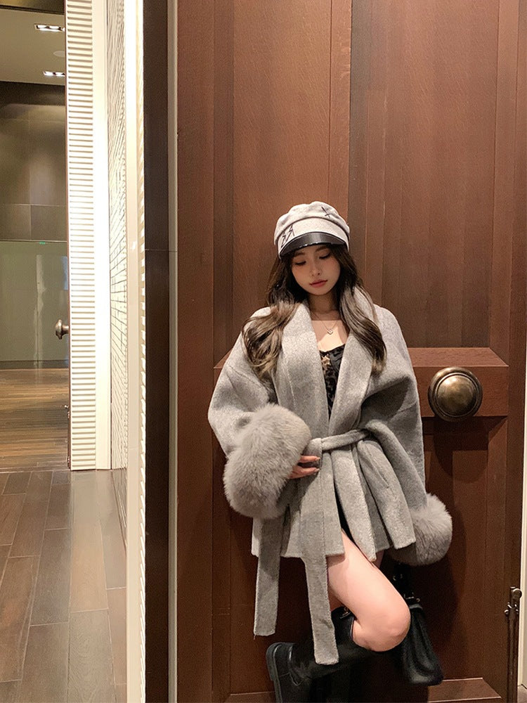 Plus Size Woolen Overcoat – Elegant Fashion Style