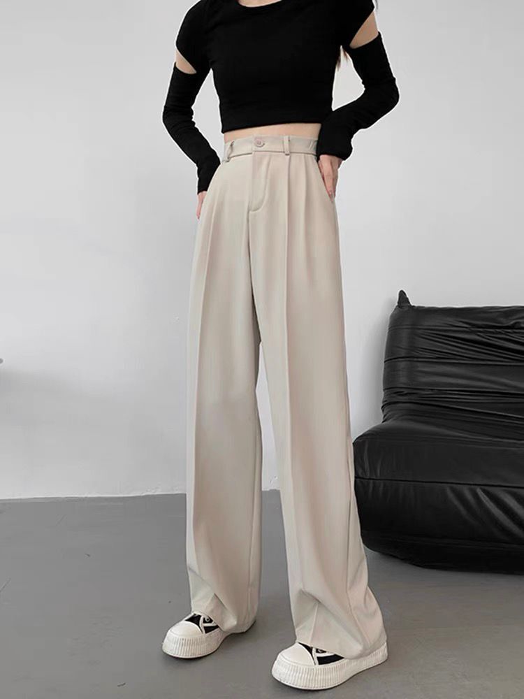 High-Grade Wide Leg Suit Pants – Loose High Waist Straight-Leg