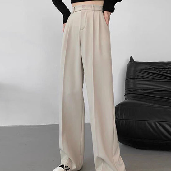 High-Grade Wide Leg Suit Pants – Loose High Waist Straight-Leg