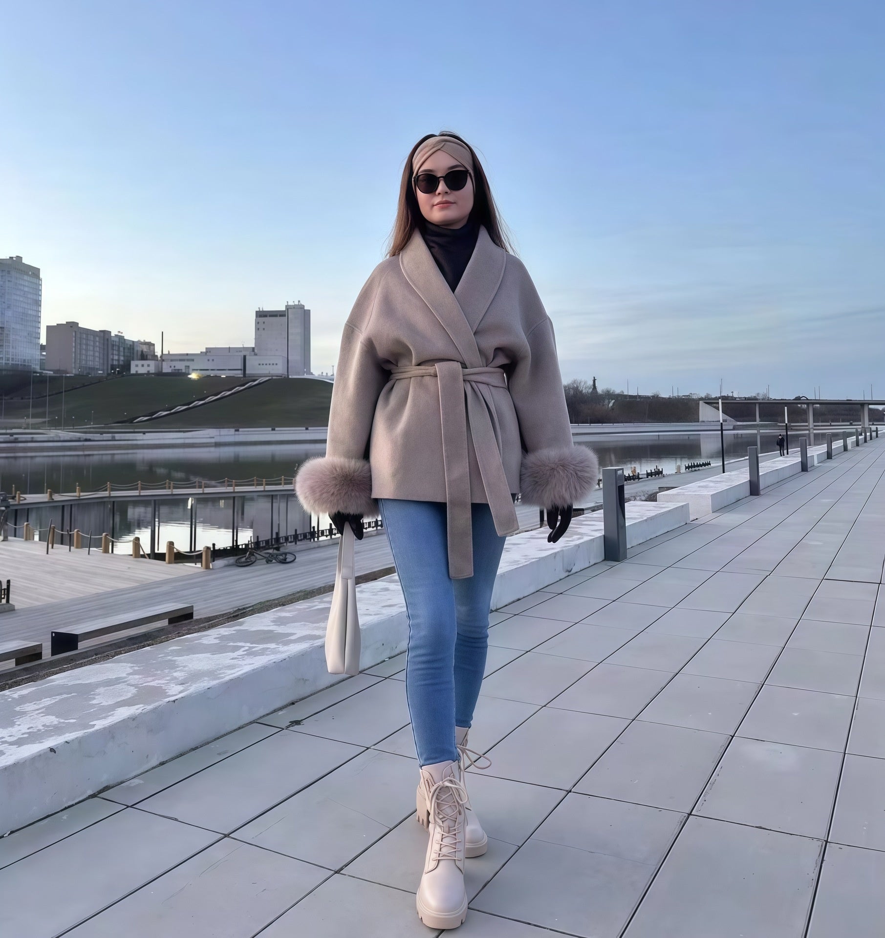 Plus Size Woolen Overcoat – Elegant Fashion Style