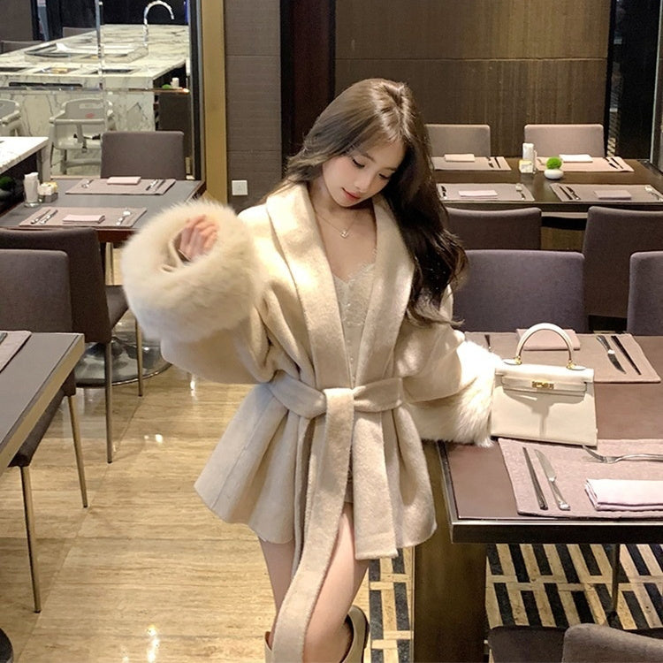 Plus Size Woolen Overcoat – Elegant Fashion Style