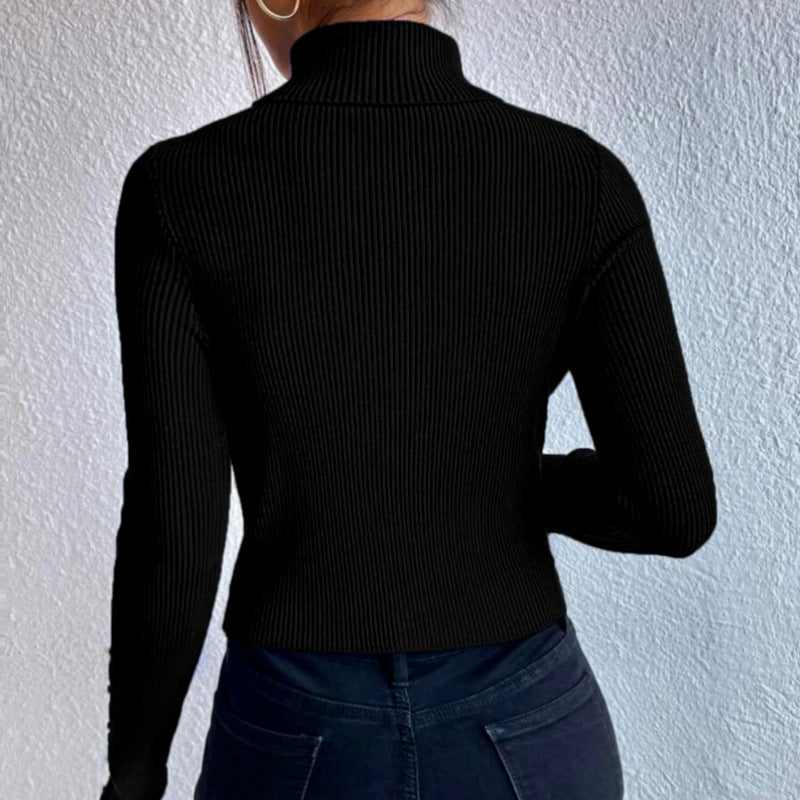 women half turtleneck sweater slim fit knit top