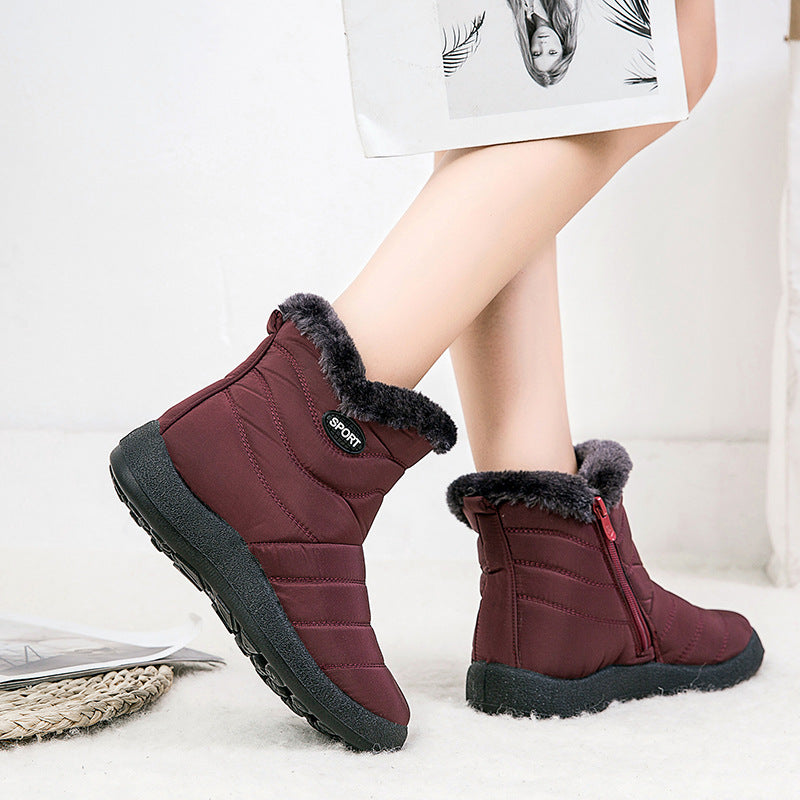 Plus Size Winter Snow Boots – Long Velvet Design for Women