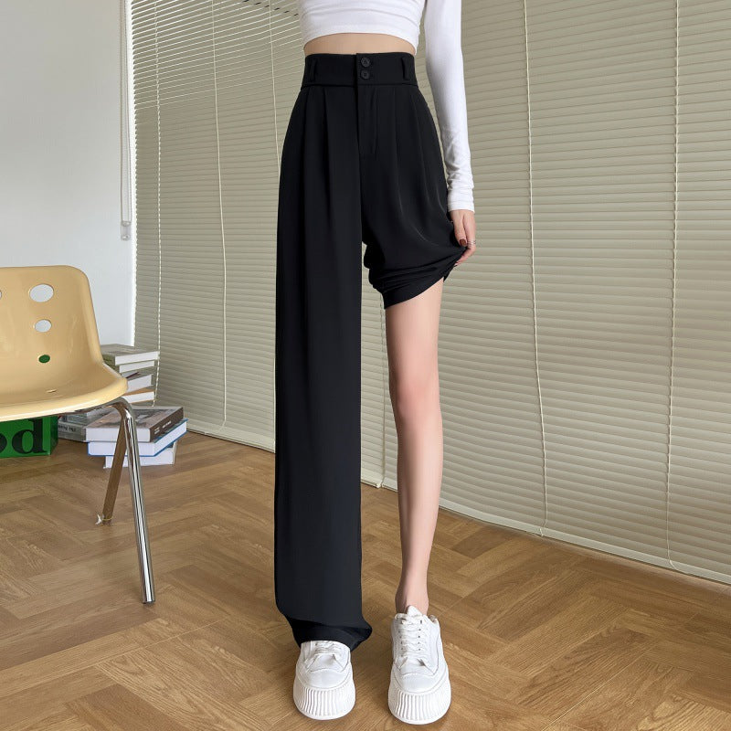 women wide leg suit pants high waist loose trousers