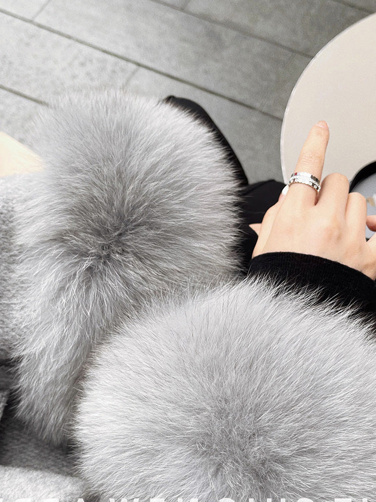 Fox Fur Cashmere Coat – Double-Sided Design