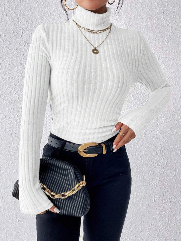 women v neck knitted sweater long sleeve top