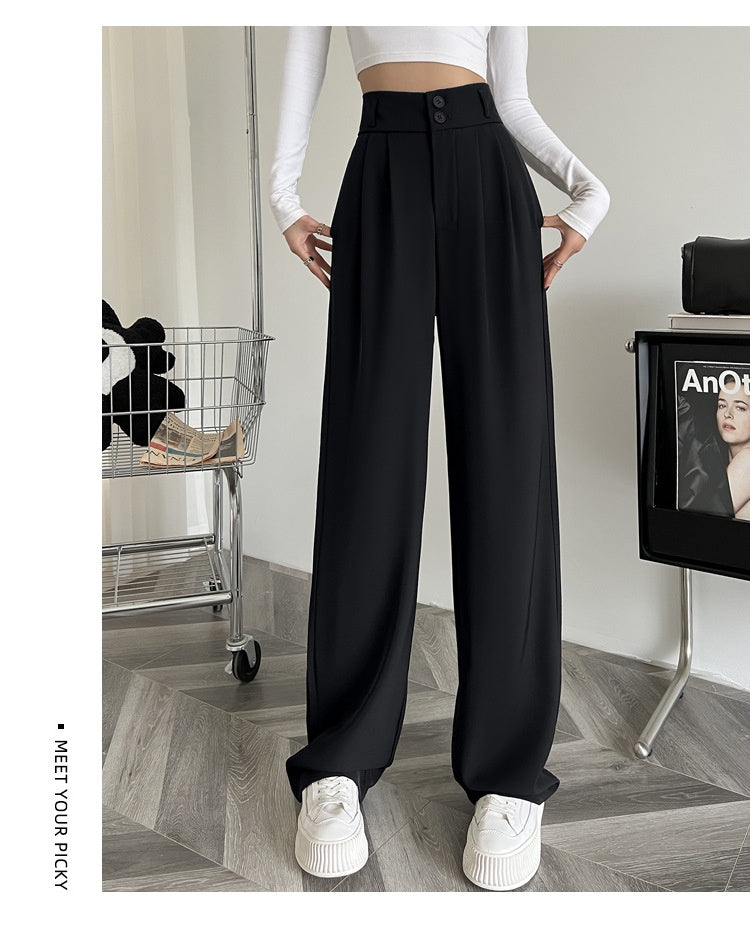 women wide leg suit pants high waist loose trousers