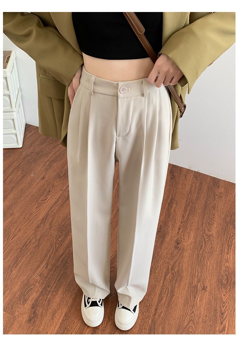 High-Grade Wide Leg Suit Pants – Loose High Waist Straight-Leg