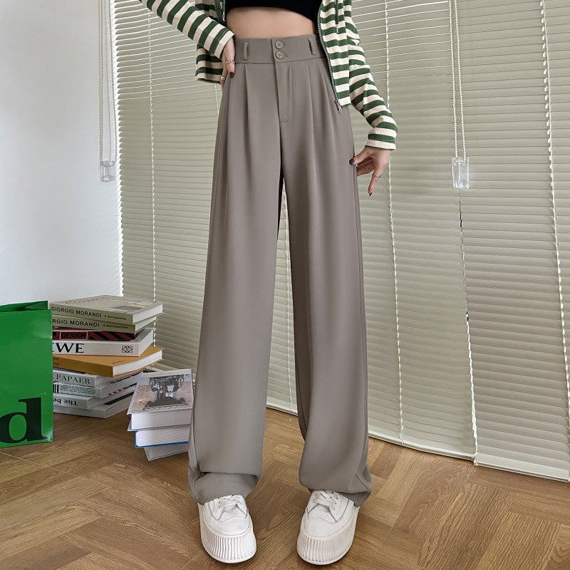 women wide leg suit pants high waist loose trousers
