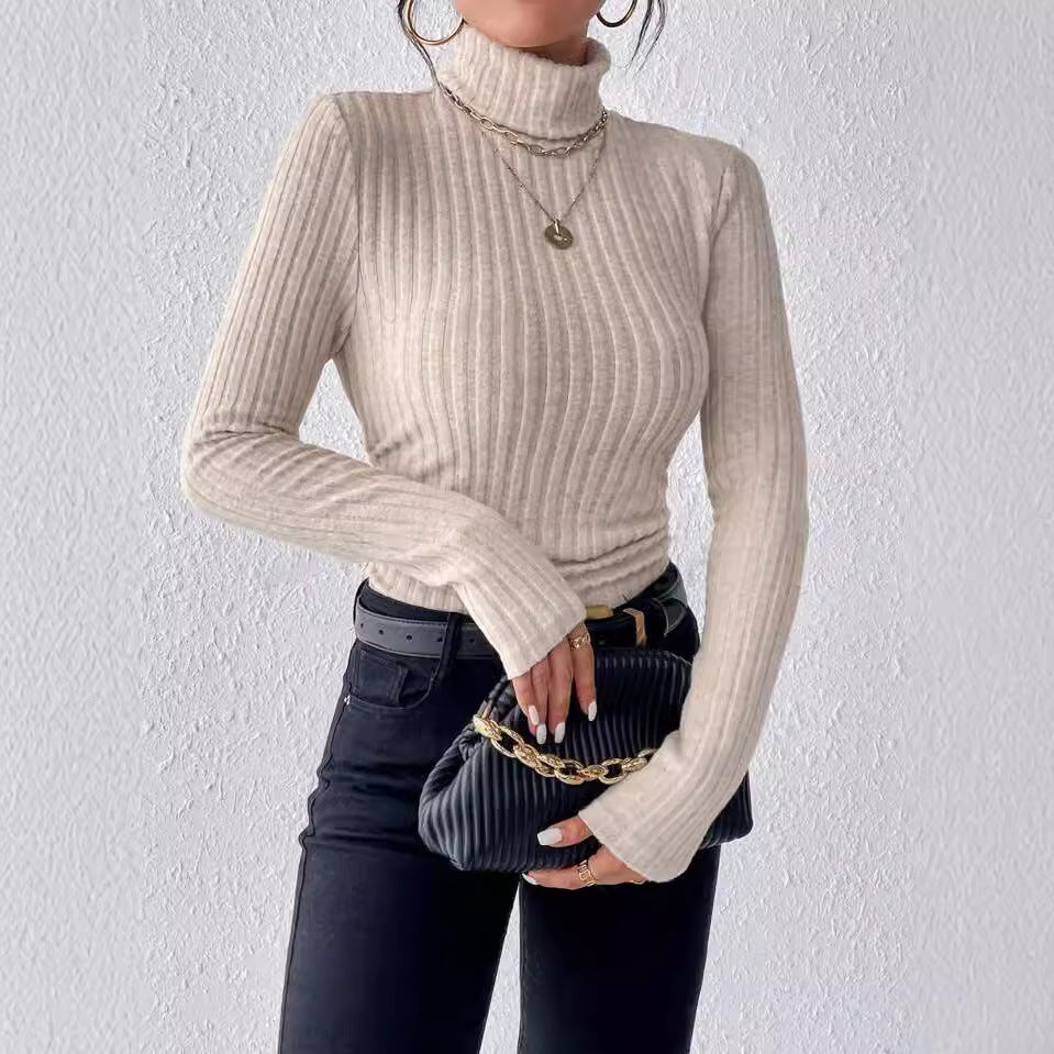 women v neck knitted sweater long sleeve top
