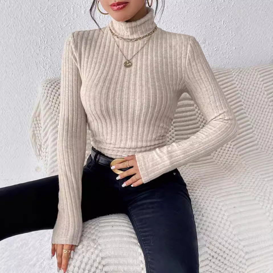 women v neck knitted sweater long sleeve top