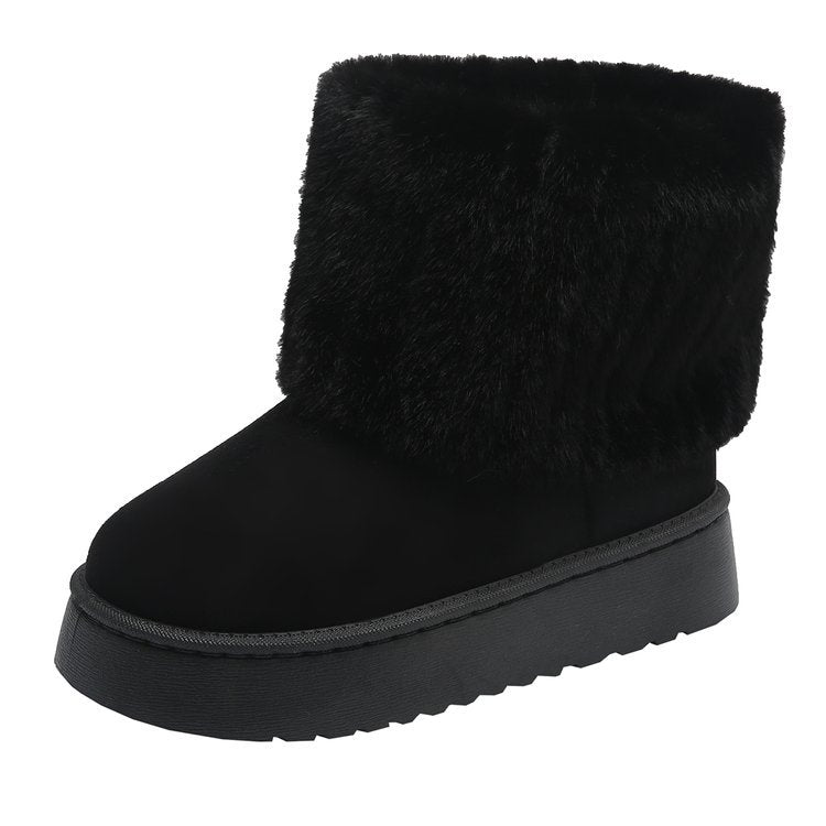 Plush Snow Boots – Thick-Soled Winter Warm Short Shoes