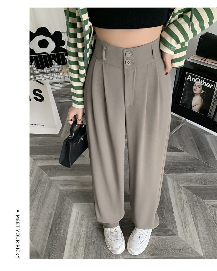 women wide leg suit pants high waist loose trousers