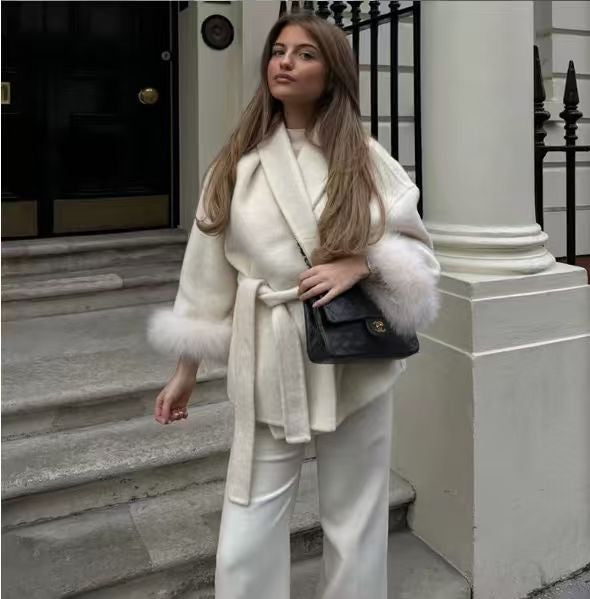 Plus Size Woolen Overcoat – Elegant Fashion Style