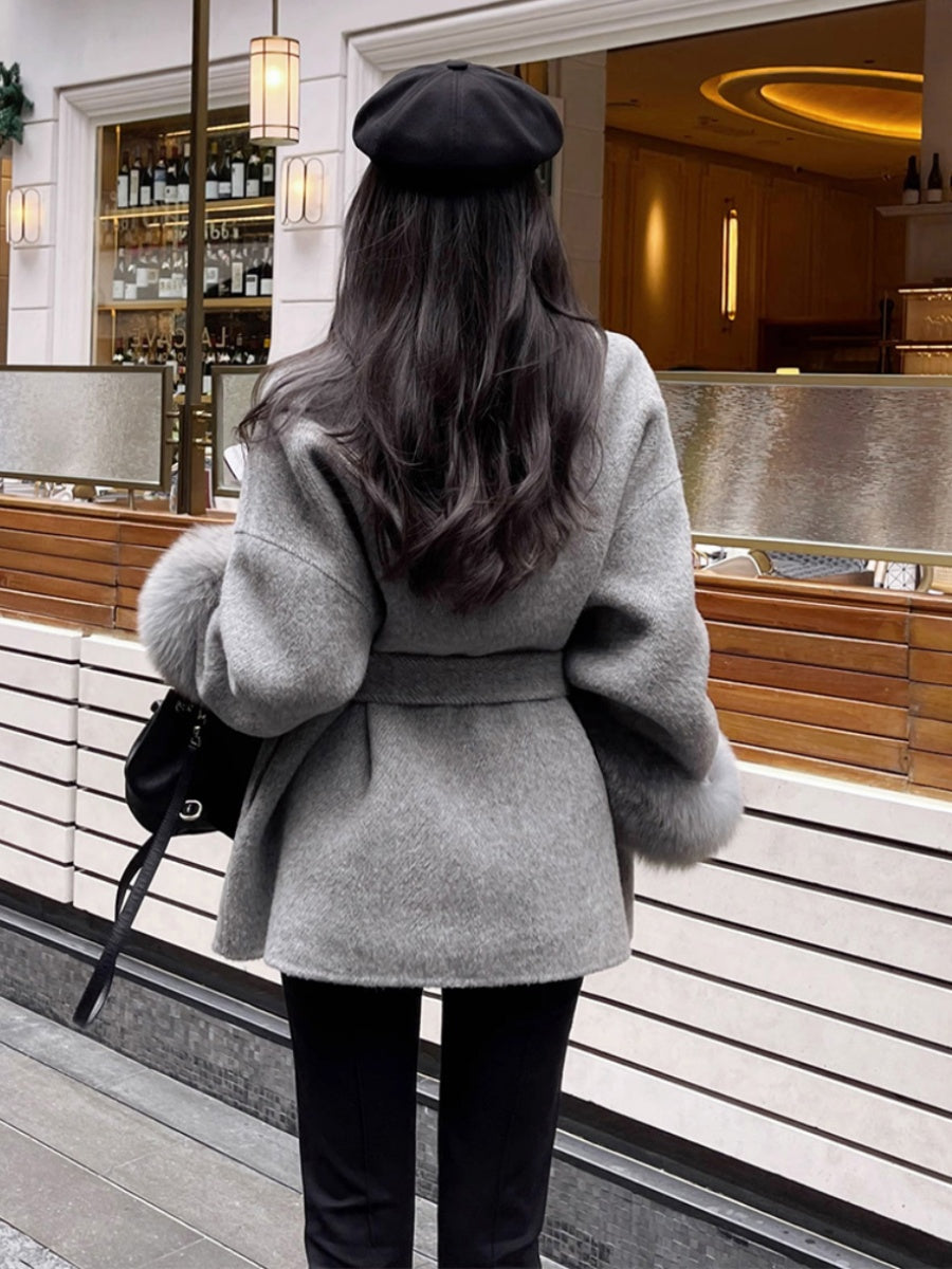 Fox Fur Cashmere Coat – Double-Sided Design