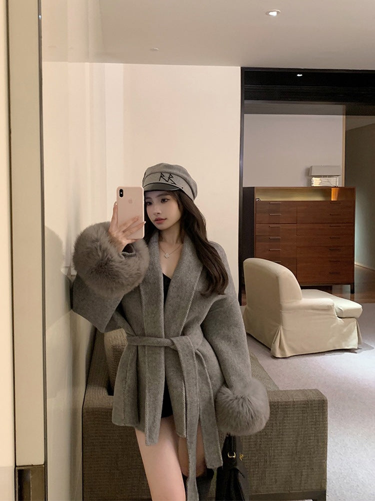 Plus Size Woolen Overcoat – Elegant Fashion Style