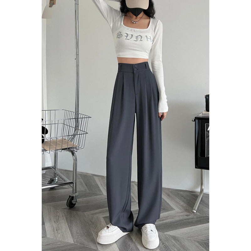 women wide leg suit pants high waist loose trousers
